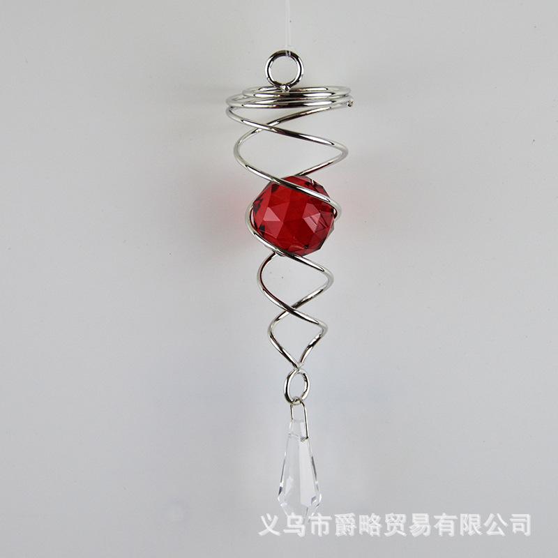 Obrotowy Kryształowy Spiralny Ogon Kula Wisiorek Spinner do Wiatru Ogony Wiszące Dekoracyjne do Spinnerów Kuranty Ogród Zewnętrzny i Podwórko