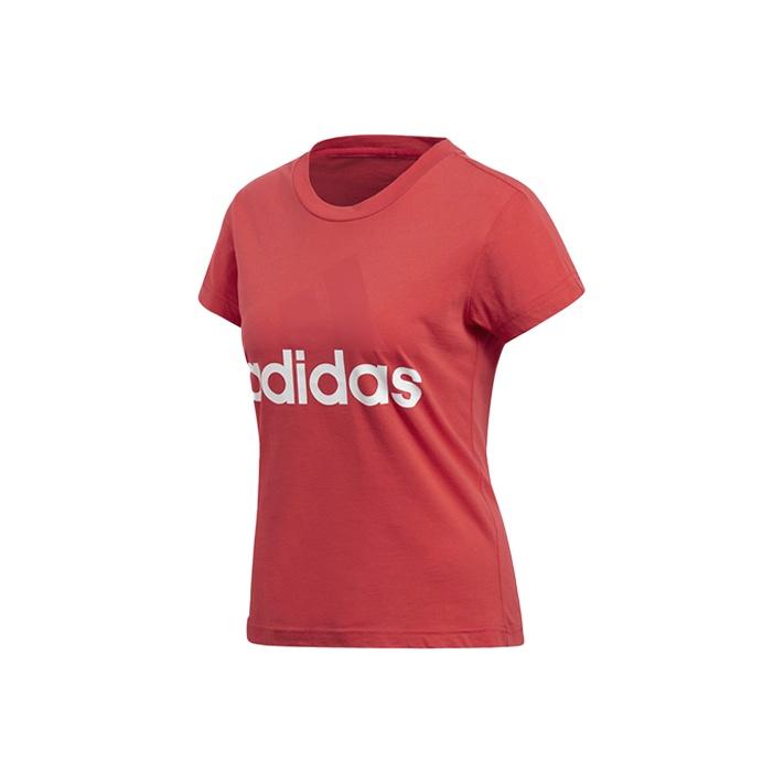 Adidas Classic Big Logo Print Short Sleeve T-Shirt Women Tops Natural-Coral-Pink CF8822