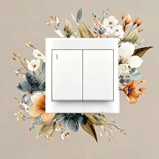 4 Pcs Plants Flower Switch Stickers Leaves Floral Light Switch Decal Removable Socket