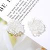 Resin AB 3D Carving Flower Big Stud Earring for Women Personality Creative Temperament Simple Jewelry Girl Gift Brincos