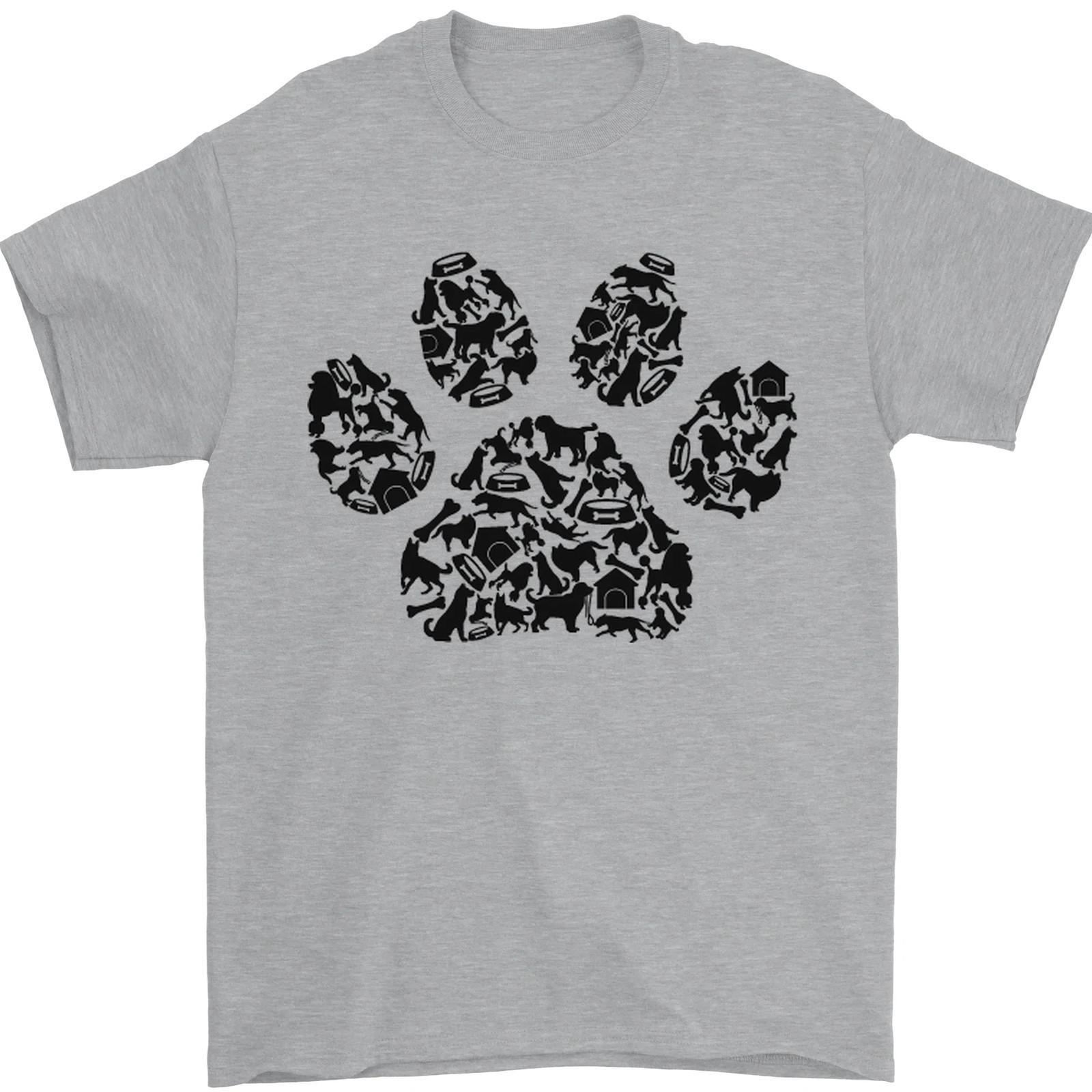 26 Dog Paw Print Word Art Mens T-Shirt 100% Cotton Unisex T-Shirt XXXXL