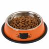Stainless Steel Anti-dumping Cat Bowl Neck Spine Protection Easy-to-clean Steel Pet Bowl Pet Feeding Tool Non-slip Base Dog Bowl