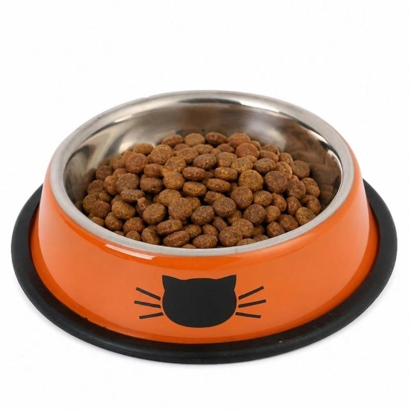 Stainless Steel Anti-dumping Cat Bowl Neck Spine Protection Easy-to-clean Steel Pet Bowl Pet Feeding Tool Non-slip Base Dog Bowl