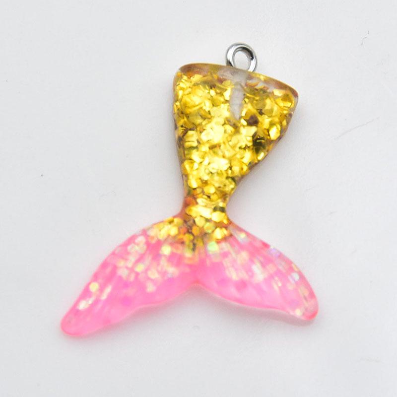 Gradient Resin Mermaid Tail Keychain Pendant Earrings - DIY Jewelry Accessory