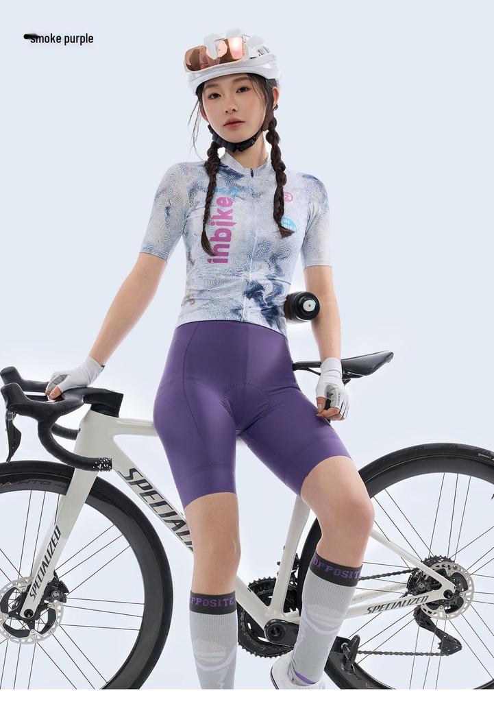 Women's High-Waist Pocket Cycling Bib Shorts for Spring/Summer