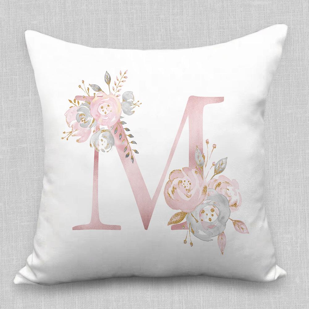 Nordische Kissenhülle Rosa Buchstaben Kissenhülle Auto Sofa Lendenkissen Sitzkissen
