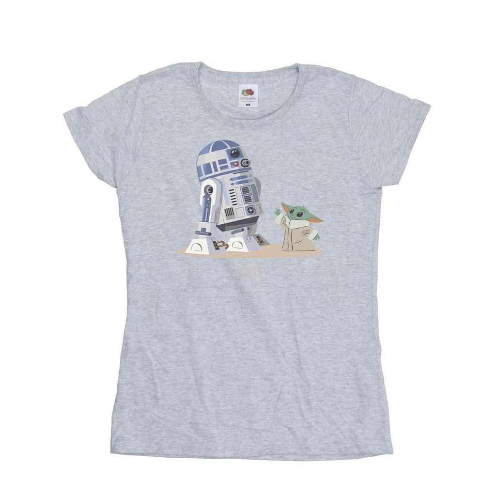 Star Wars Womens/Ladies The Mandalorian R2D2 And Grogu Cotton T-Shirt