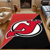 Red Devil Logo On Black and Red Background Patterned Carpet, Non Slip Mat Suitable for Living Room and Bedroom Sofas