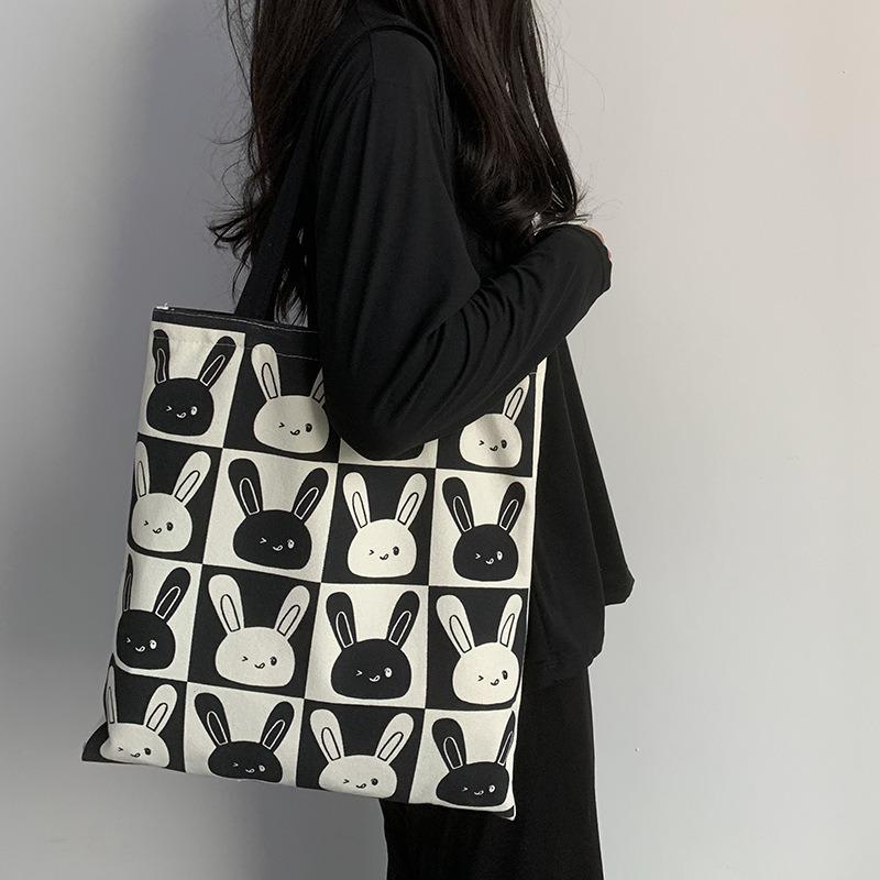 Cute Rabbit New Canvas Bag Female Single Shoulder Large Capacity