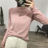 Sweater Women's Base Slim Fit Rolled Edge Half High Neck Long Sleeved Pullover Knitted Sweater