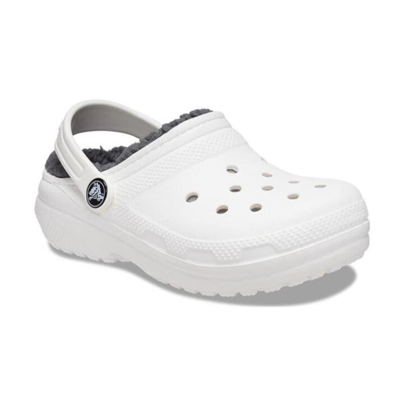 Crocs Casual and Comfortable Warm Children's Hole Shoes White Grey Children's Model
