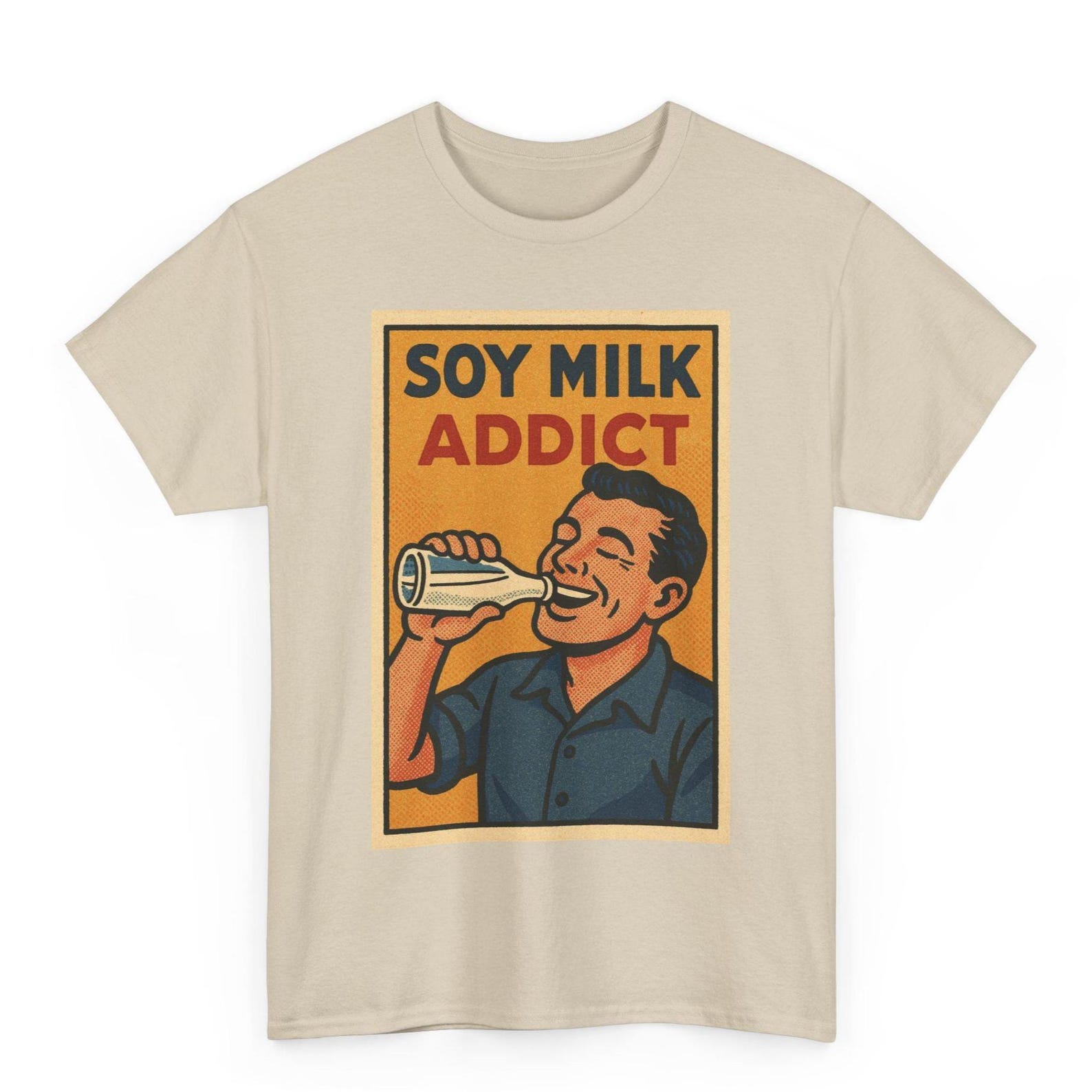 Soy Milk Addict T-Shirt: Retro Vegan Pop Art Graphic Tee 4XL