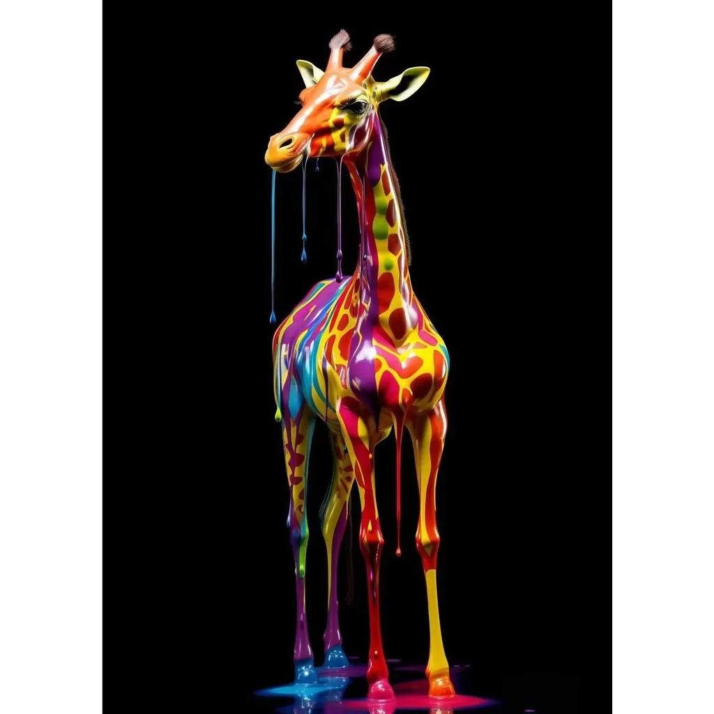 Animals With Paint Canvas Painting Rainbow Dog Sea Otter Elephent Poster Canva Prints HD Pictures Frog Animal Wall Art Unframed