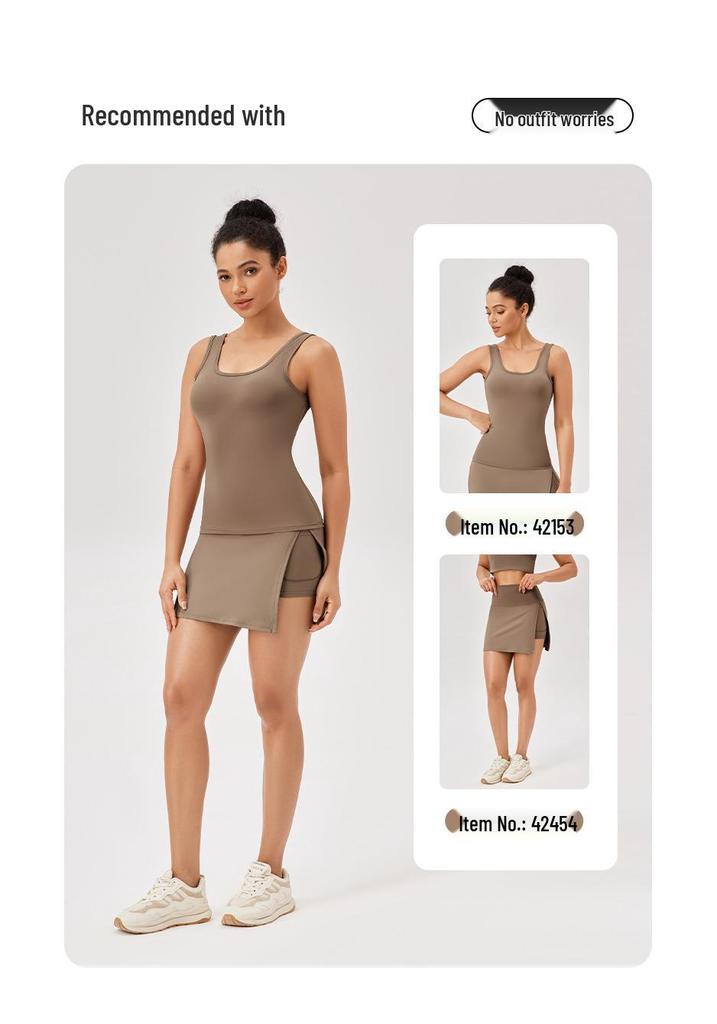 European & American Quick-Dry Yoga Vest: Nude Feel, Slimming, Tight-Fit, Square Neck Running Top
