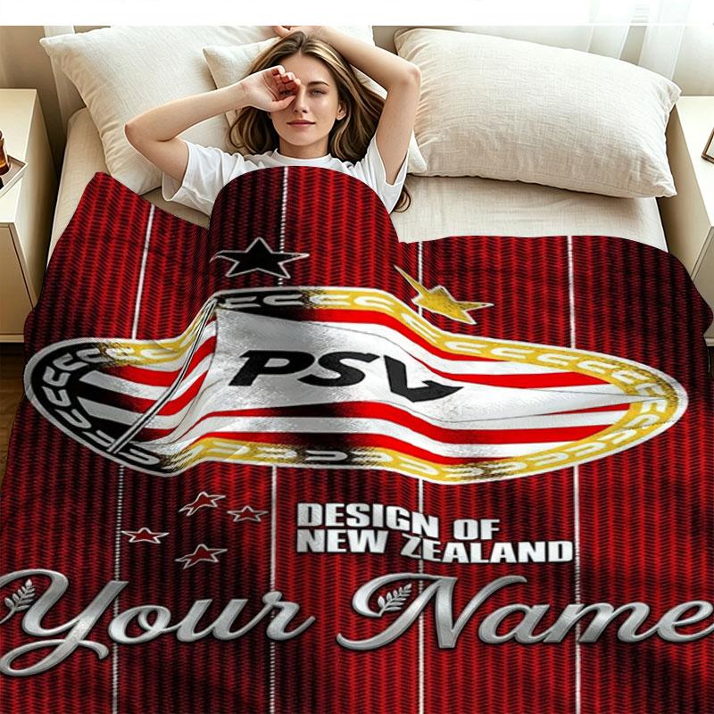1PC Philips Sport Vereniging Custom Name Patterned Flannel Blanket Suitable For All Seasons for Home Decor Warmth and Comfort Gifts Holiday Present