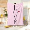 Art M-Modern LOVE Typography Throw Lightweight 240g Flannel Blanket Soft Skin-friendly for Summer Cooling