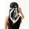 Korean versatile twill triangle scarf, headscarf, thin shawl, multi-purpose waist belt decoration polka dot silk scarf women