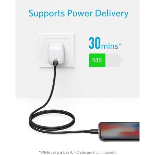Anker PowerLine II USB-C & Lightning Cable MFi Certified USB PD Compatible Fast Charging Compatible with iPhone 14 / 13 / 12 / SE (3rd Generation) (3.