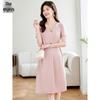 Women's Elegant Solid Short Sleeve Belted Midi Dress