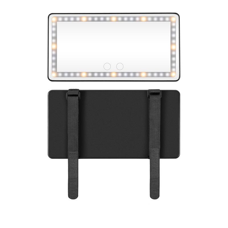 HD LED Car Makeup Mirror with Touch Dimming and Tricolor Light