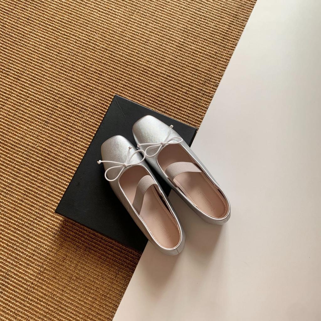 Korean Simple Style Elastic Belt Buckle Inner Height Increase Mary Jane Ladyshoes Spring and Autumn Ballet Single Shoes Are Not Tired Feet Small Lea