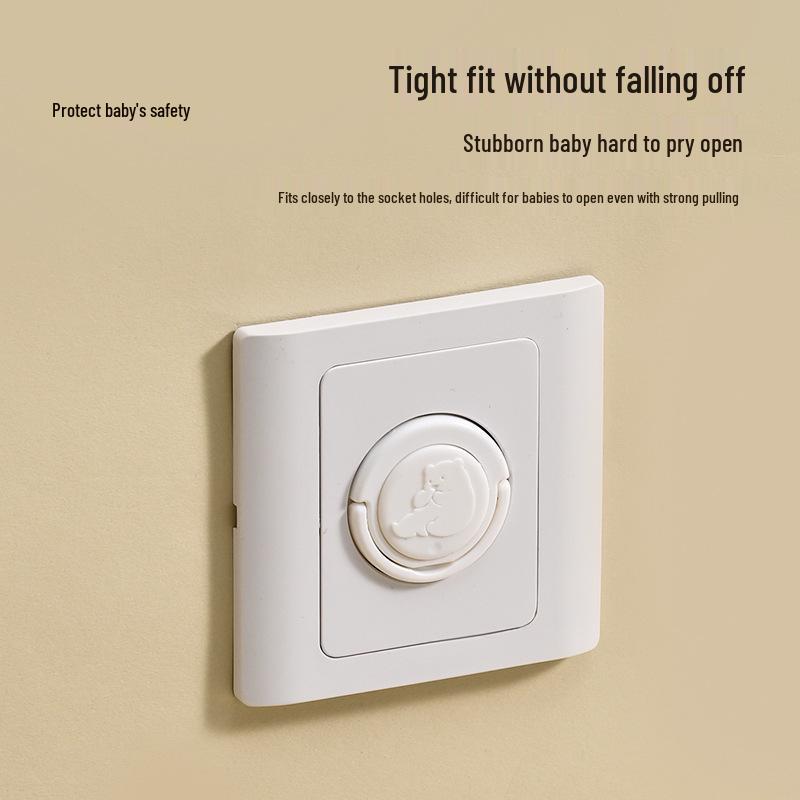 Protector priză european standard pentru copii: Capac Anti-Șoc Electric cu Inel de Tragere pentru Sugari și Copii Mici