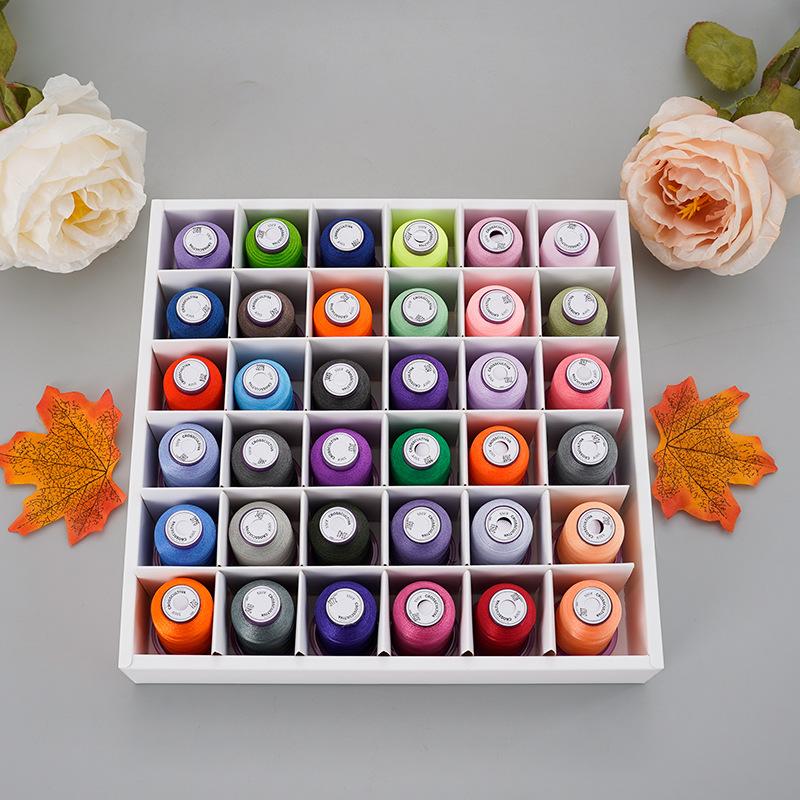Household color handmade embroidery thread Computer embroidery thread 36 colors 120D high-brightness polyester embroidery thread set 550 yards