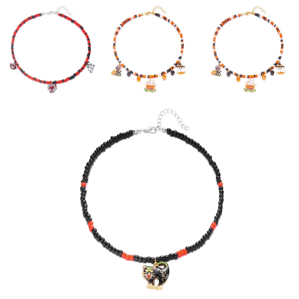 Halloween Gothic Spider Web Pendant Necklace With Rhinestones For Men And Women