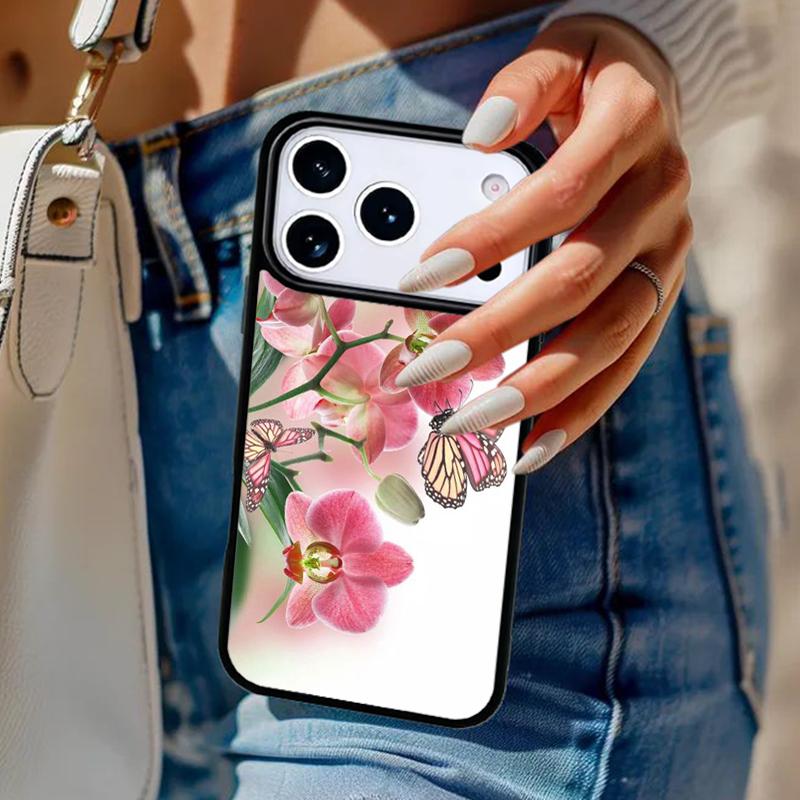 Orchid Flowers Colorful soft Phone Case For iPhone 17 Air 14 15 13 12 Max Cover For Apple 16e 11 Pro Max Plus Coque