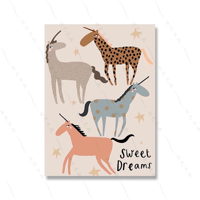 Boho Cartoon Kaninchen Maus Kindergarten Wand Kunst Leinwand Malerei Nordic Retro Tier Poster Druck Wand Bild Baby Kinder Zimmer Dekor