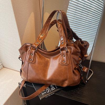 European and American Retro Casual High-end Single Shoulder Tote Bag, Fashionable and Versatile Commuting Crossbody Bag