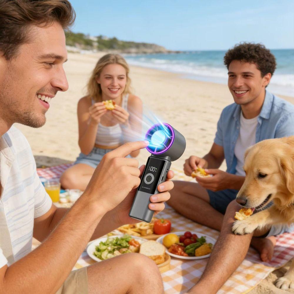 Digital Display Mini Electric Fan Adjustable Powerful Turbos Fan Portable Handheld Fan  Indoor Use