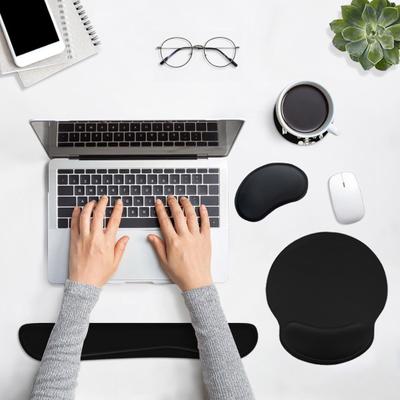 Rubber Memory Foam Wrist Rest Mouse Pad Extra Thick Non-Slip Base Wear Resistant Ergonomic Keyboard Mouse Wrist Support Pad