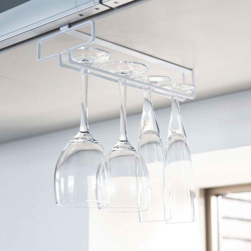 Yamazaki Jitsugyo Vinglassholder for underskap Hvit B11 x D26 x H7cm Tower Krever ikke boring eller skruer Kjøkken Hylle til oppheng 2462 Ca.