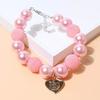 Yousheng Dogs Collar Love-heart Pendant Pet Jewelry Resin Fashion Dogs Faux Pearls Necklace Loop Pet Supplies