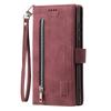 For iPhone 17 Case 9 Card Slots Zipper Wallet PU Leather Phone Cover with Wrist Strap