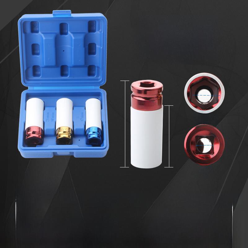 Ensemble d'outils de protection de jante de roue coloré en 3 pièces