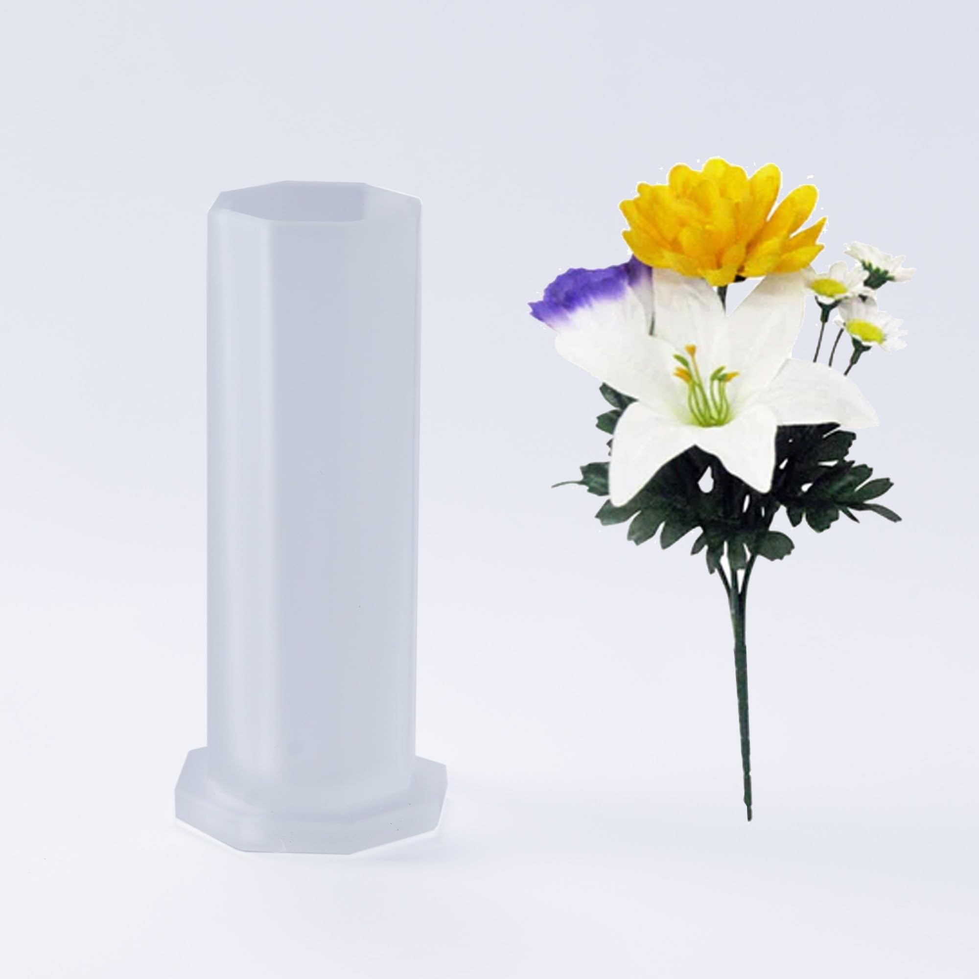 

Octagonal flower stand and artificial flowers [Buddhist altar accessories] Tapestry Glass