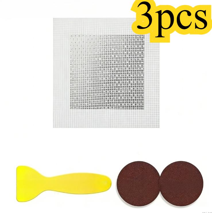 

3pcs Drywall Repair Kit with Scraper&Sandpaper-Complete Set Mesh&Metal Drywall Sheets,Spackling Compound Hole Repair