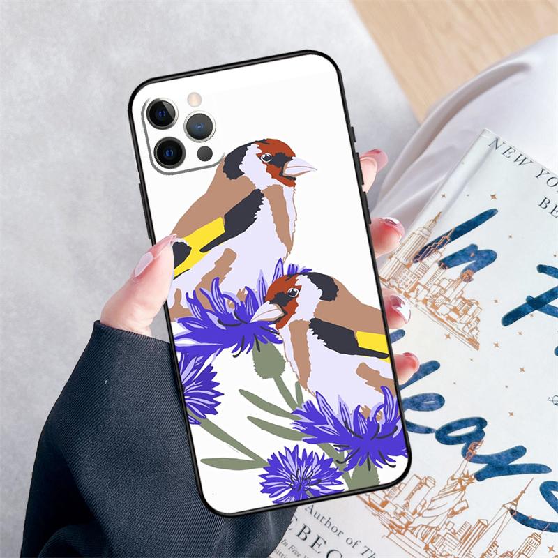 European Goldfinch Phone Case For iPhone 14 15 16 Pro Max 12 13 Mini 11 Pro Max XR 15 16 Plus 16e Cover Coque