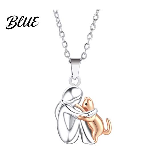 Memorial Necklace for Dog Owner And Woman Puppy Hug Pendant