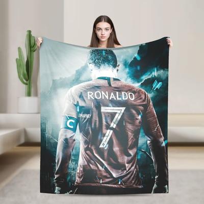 CR7 Football Legend Blanket Soccer Wool Funny Soft Throw Blankets for Home Restaurant Autumn/Winter,