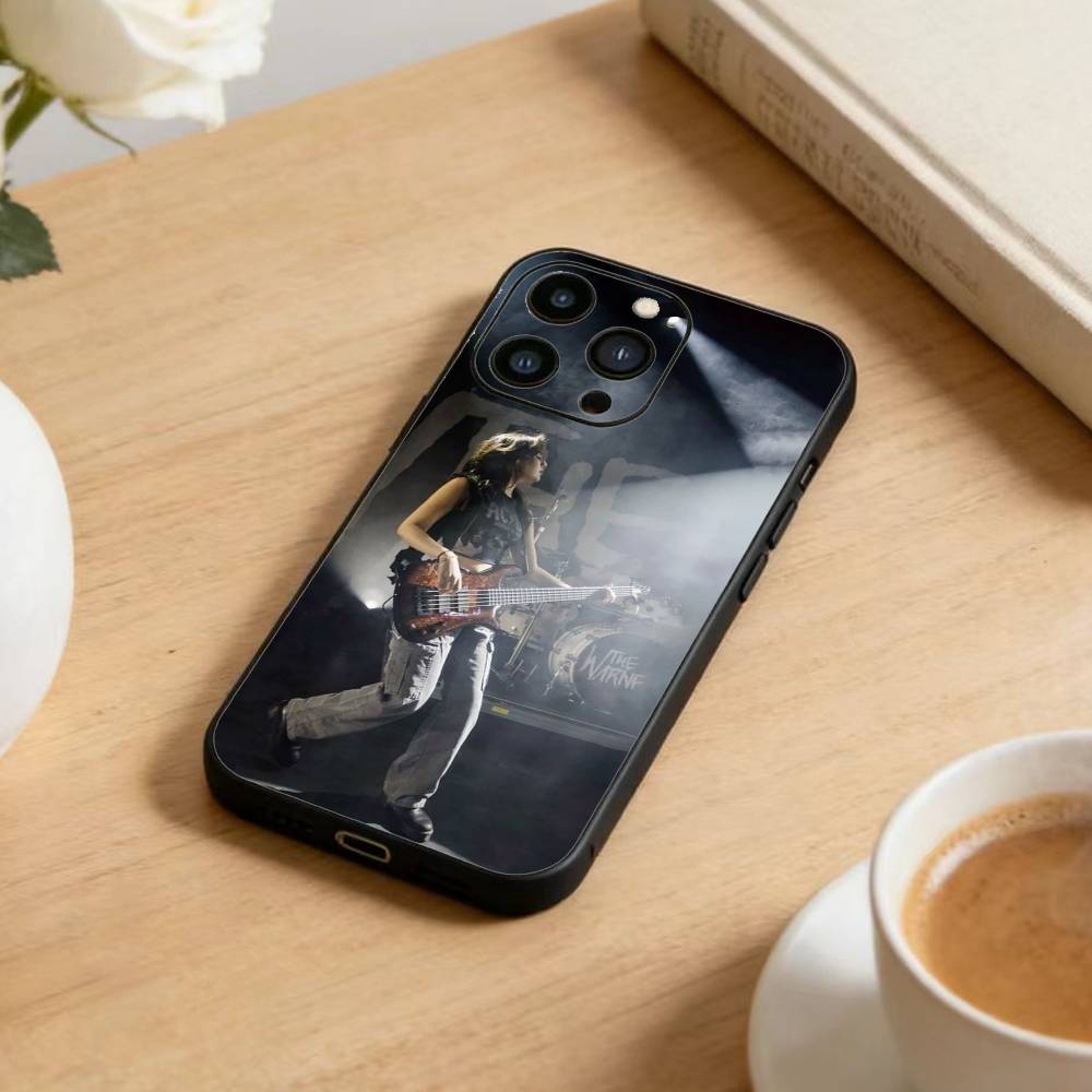L-The Band W-Warnung Handyhülle für iPhone 17, 16, 15, 14, 13, 12 Plus, Max Weiches Silikon Schwarze Hülle
