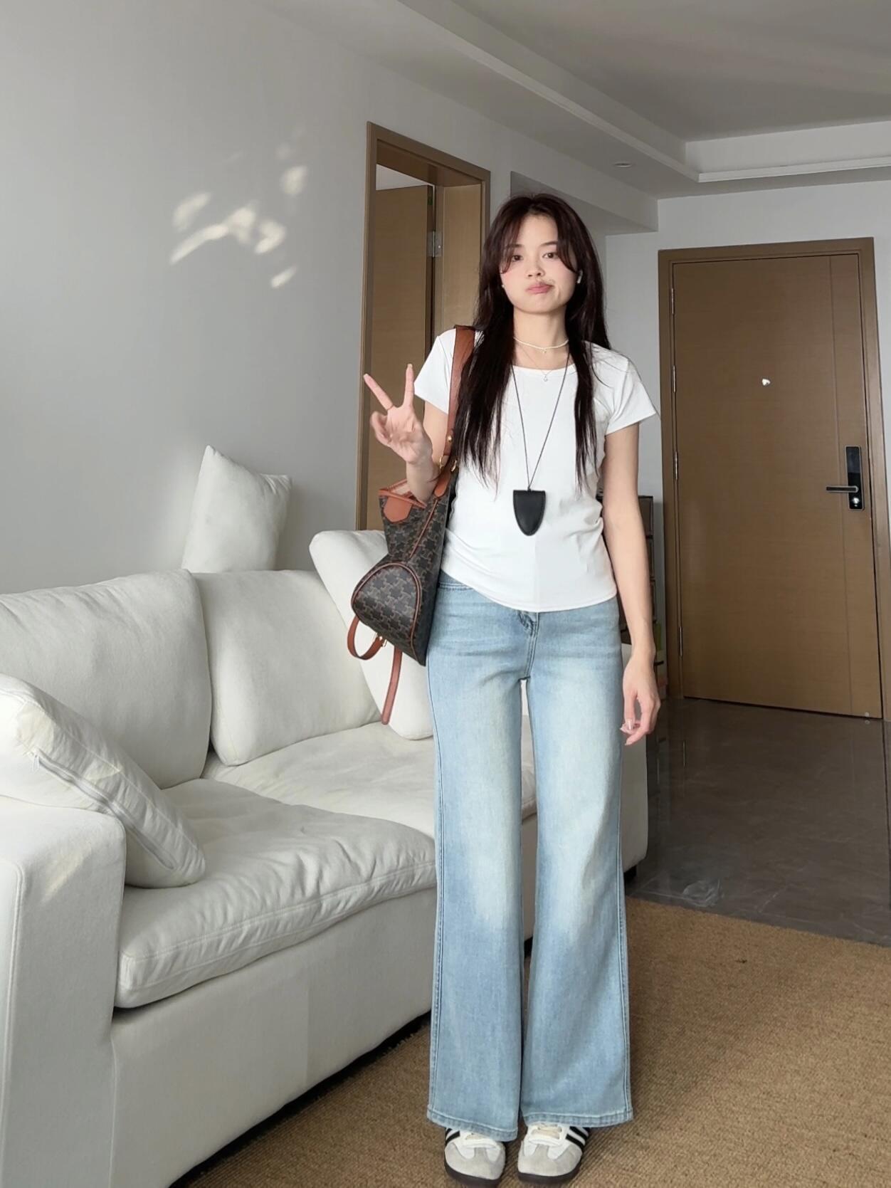 Women s 2025 Summer Loose Wide-Leg Jeans, Slimming & Drapey, Floor-Length Medium