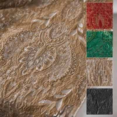 100x138cm Retro European 3D Texture Jacquard Fabric Bright Silk Blended Embossed Designer Fabric For Diy Jacket Garment Crafts
