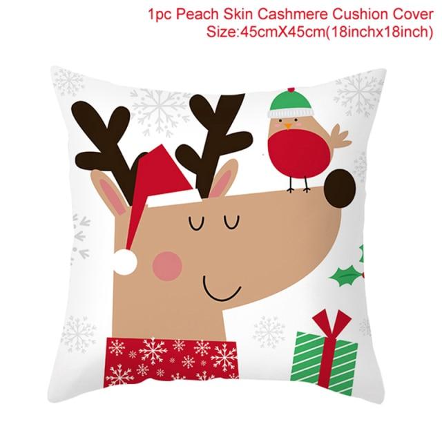 45cm Christmas Cushion Cover Navidad Merry Christmas Decorations For Home Xmas Noel Cristmas Ornaments New Year Gifts