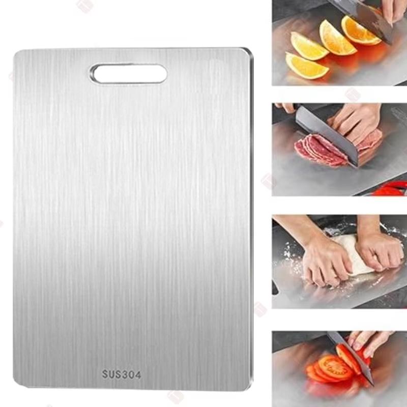 New Cutting Board for Kitchen 304 Stainless Steel Chopping Board Thickened Board Double Sided Food Grade Fruit Meat Chopping