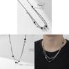 Hip Hop Style Double Layer Titanium Steel Necklace With Geometric Star Pendant For Unisex Fashion Accessory