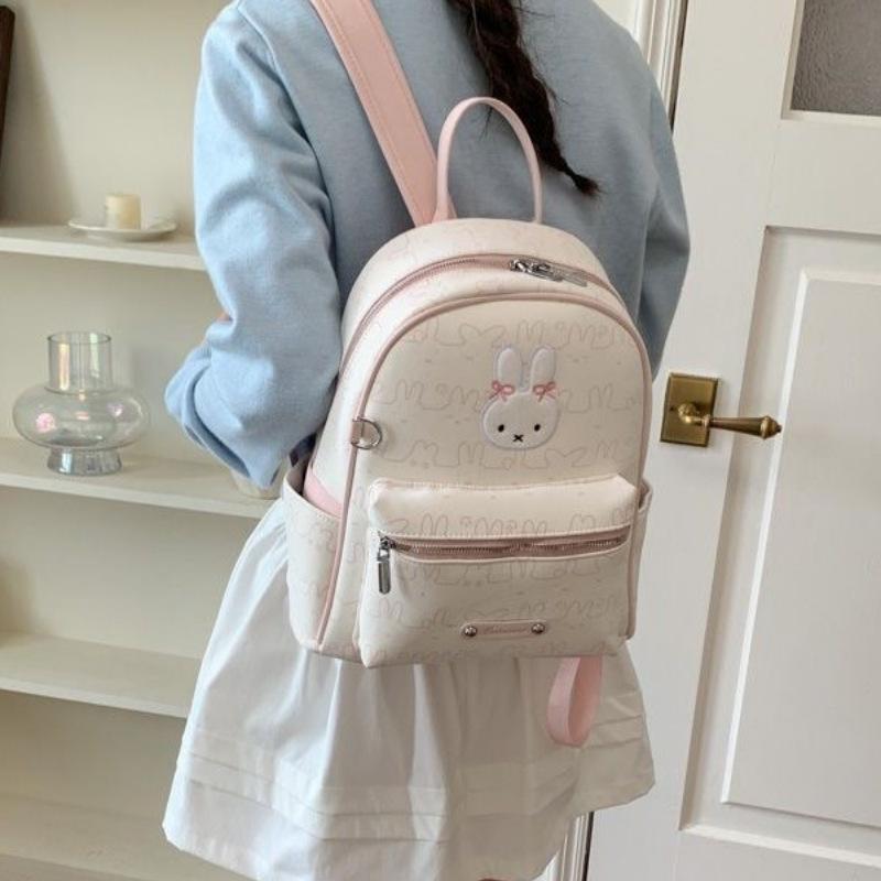 Schoolbag Korean version ins Cartoon Sweet Miffy Rabbit Backpack Women's Large Capacity Exquisite Cute Tote Bag Versatile Backpack