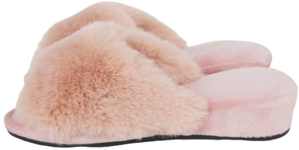 Elegant Interior Fur Slippers with 4cm Heels, Pink, Medium, 71029SP-PK